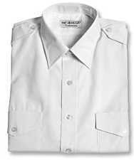 Men's Aviator Style Shirt (White / Short Sleeved)