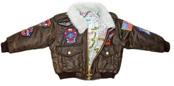 BOMBER JACKET / BROWN W/PATCHES