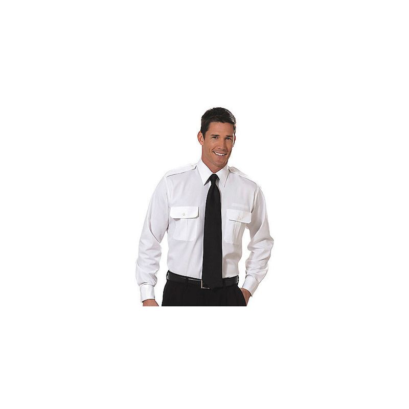 PILOT, LS, MEN'S WHITE SHIRT
