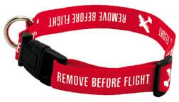 REMOVE BEFORE FLIGHT DOG COLLAR
