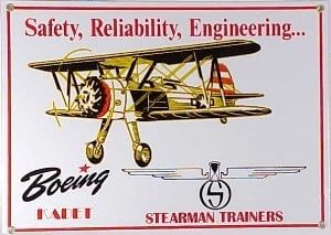 BOEING STEARMAN Metal Sign