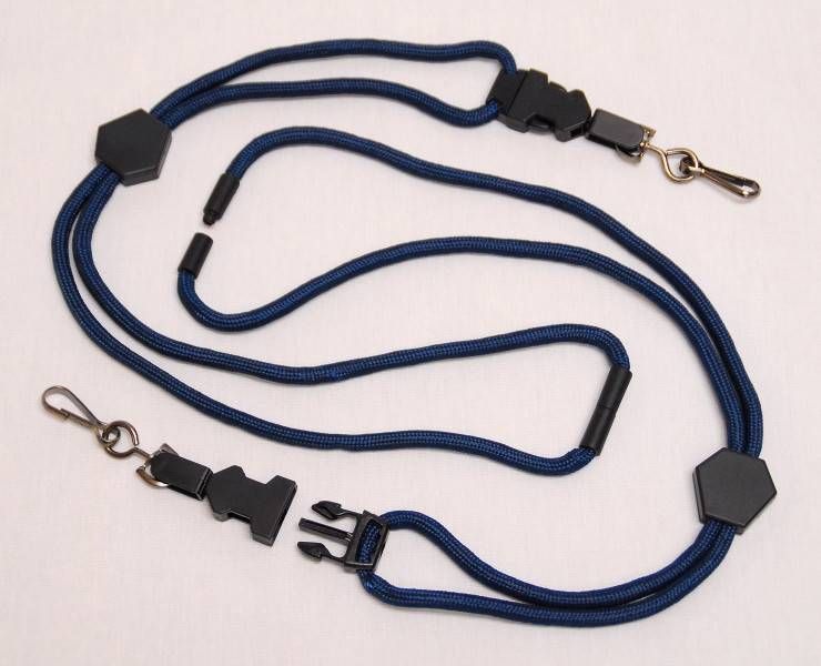 LANYARD, NAVY, HOOK CLIP, W/ BREAKAWAY