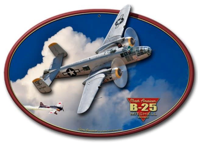 North American B-25 Mitchell Bomber 3D Sign