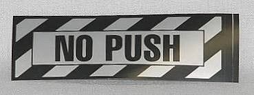 No Push Placard Sticker (2 per pack)