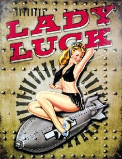 LADY LUCK TIN SIGN