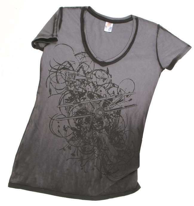 CHARCOAL ENCHANTED PLANE LADIES SHIRT, Size: S