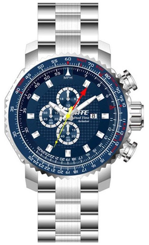HME Mens ATC Aviator Chrono/All SS/Blue Dial