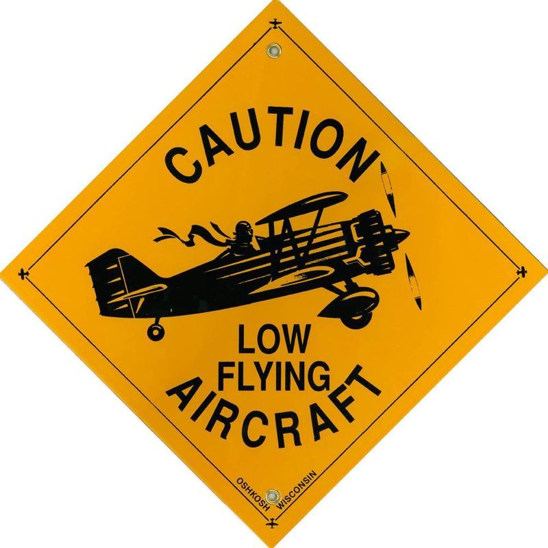 CAUTION LOW FLYING AIRCRAFT Metal Sign