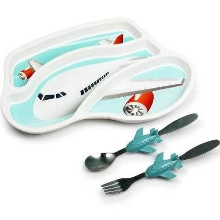 KidsFunwares Me Time Jet Plane Toddler Dinnerware Set
