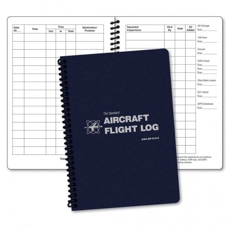 ASA Aircraft Log/96 pgs spiral bound