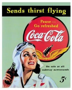 COKE GIRL TIN SIGN