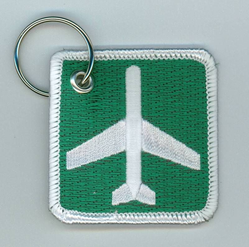AIRPORT AHEAD Embroidered Keychain