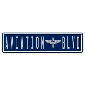 Aviation Blvd Metal Sign