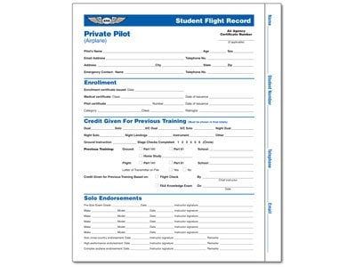 ASA Private Pilot Student Flight Record