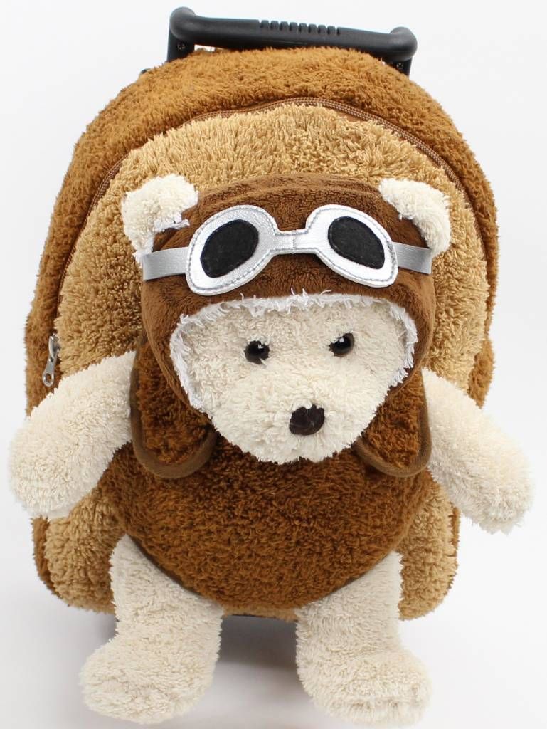 AVIATOR BEAR ROLLING TROLLEY BACKPACK