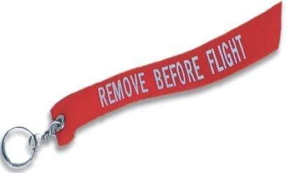 Remove Before Flight keychain