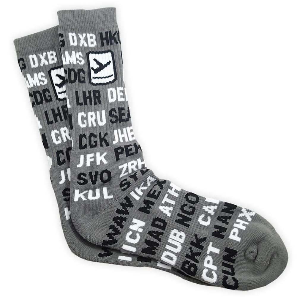 PREMIUM CREW SOCKS, 1PAIR, INTERNATIONAL AIRPORT CODES