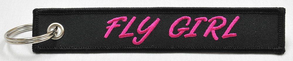 FLY GIRL Embroidered Keychain
