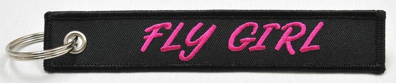 FLY GIRL Embroidered Keychain