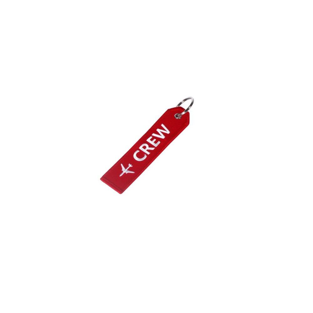 CREW Embroidered Keychain, Red