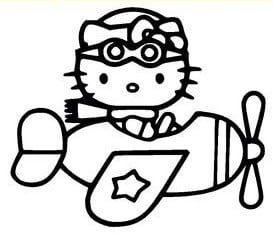 HELLO KITTY AIRPLANE Window Decal Sticker