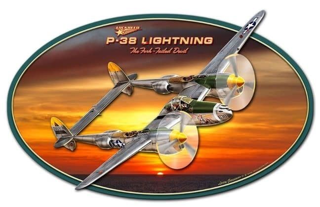 P-38 Lightning 3D Sign