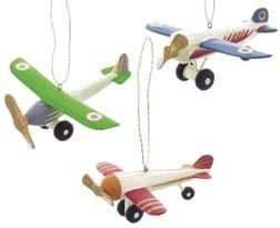 Colorful Wooden Airplane Ornament