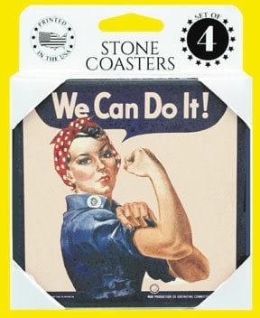 ROSIE THE RIVETER Stone Coasters (Set of 4)