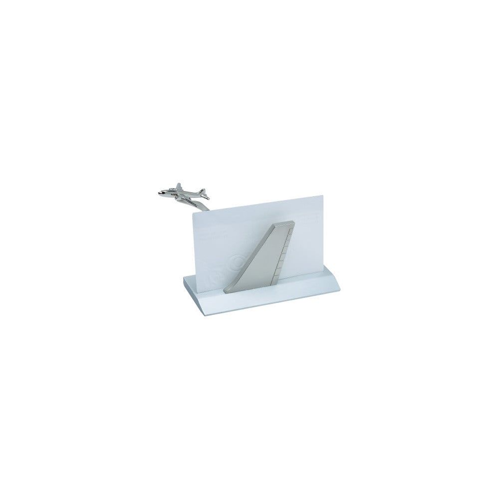 BUSINESS CARD HOLDER, AIRPLANE TAIL, SILVER