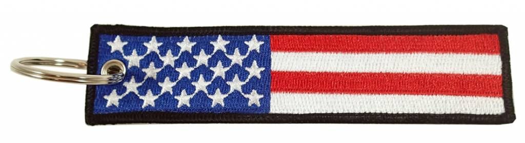 USA FLAG Embroidered Keychain