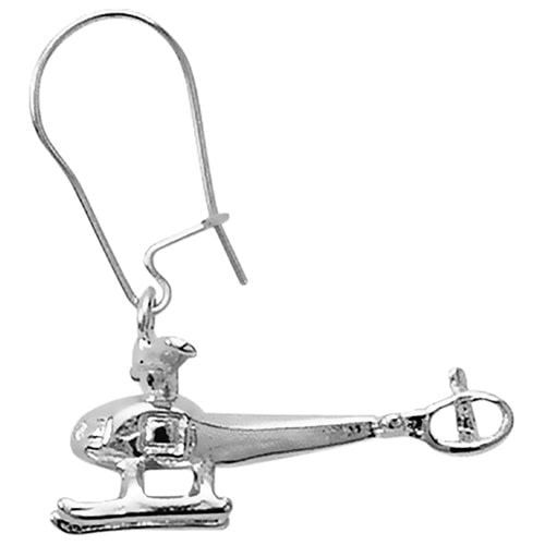 Silver Helicopter Earrings