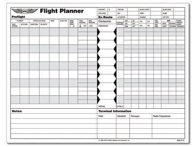 FLIGHT PLANNER NAV SHEETS, 48-PAD