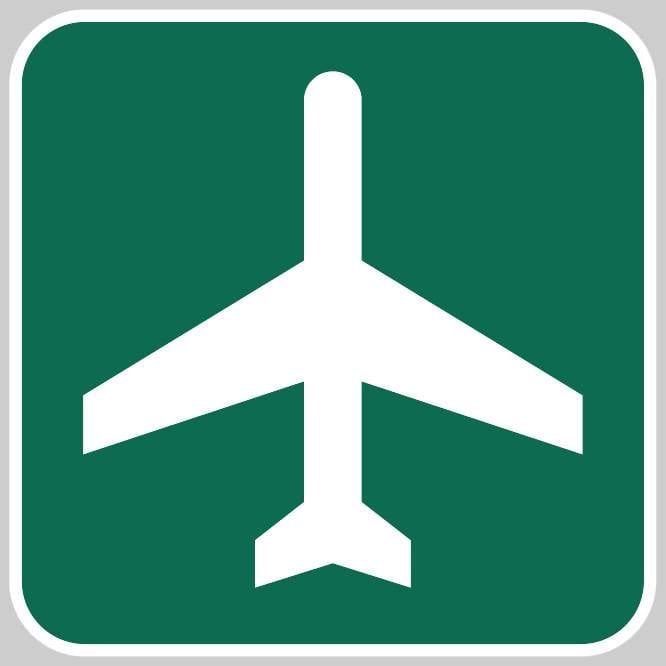 AIRPORT AHEAD METAL REFLECTIVE SIGN