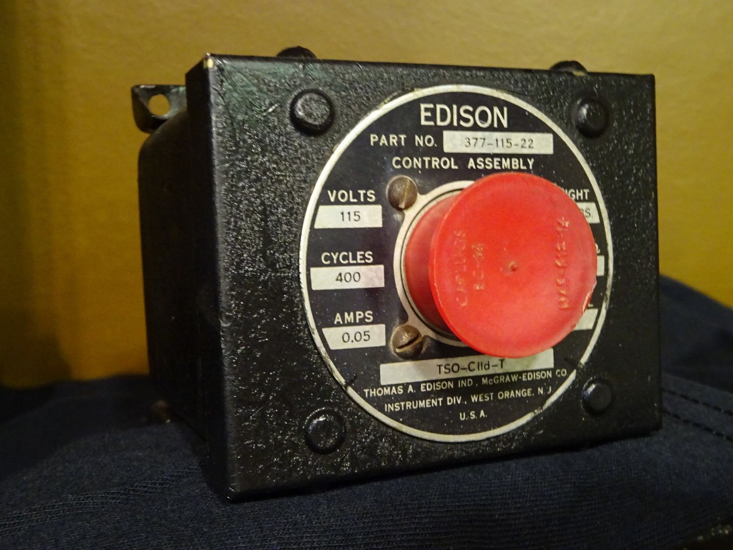 EDISON CONTROL ASSEMBLY P/N 377-115-22