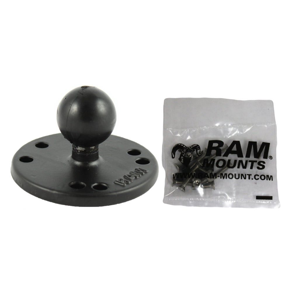RAM 2.5" ROUND BASE (AMP'S HOLE PATTERN) 1" BALL &amp; MOUNTING HARDWARE