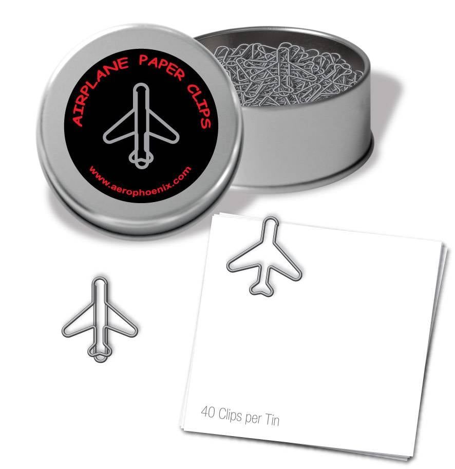 Jet Airplane Paper Clips (silver)