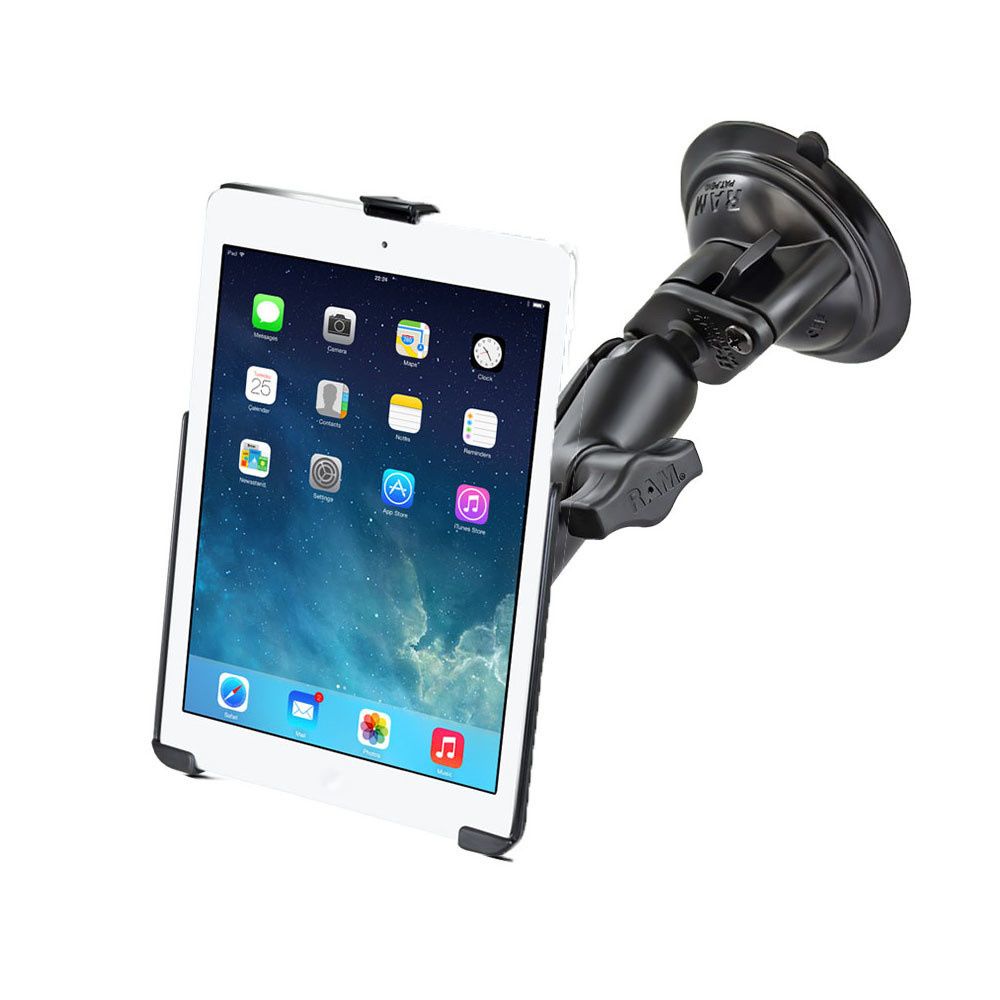 RAM SINGLE SUCTION CUP DOUBLE SOCKET, MEDIUM (3.69") iPad Air 1-2 EZ-ROLL'R