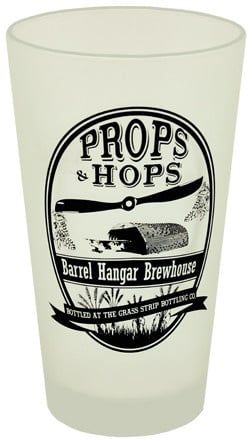 Props and Hops Frosted Pint Glass