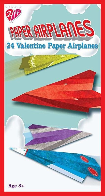 24 Paper Airplane Valentines