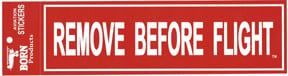 REMOVE BEFORE FLIGHT BUMPER STICKER