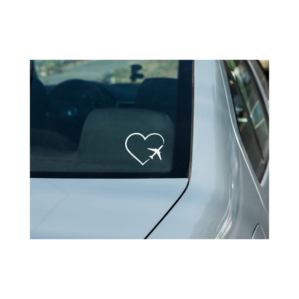 HEART AIRPLANE DECAL