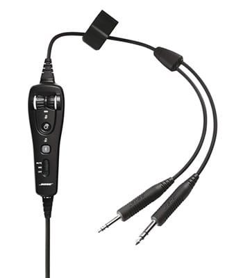 BOSE ENHANCED A20 HEADSET CABLE ASSEMBLY/with Bluetooth, battery powered, electret microphone, twin plug, straight cord