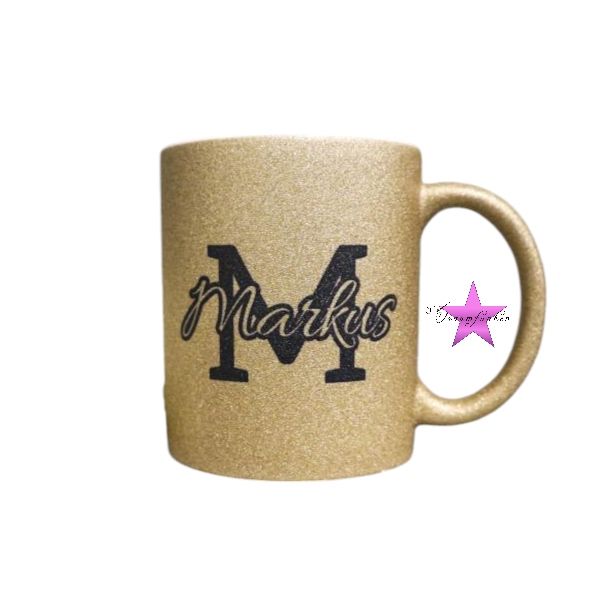 Glitzertasse Name