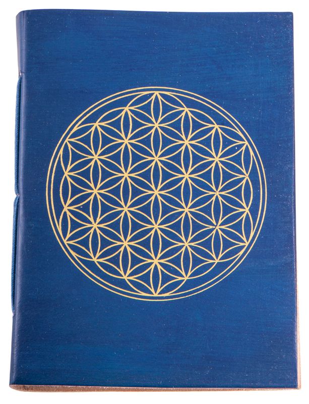 Schreibbuch Lebensblume blau/gold 144 Seiten