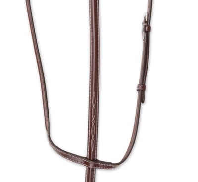 Vespucci Fancy Raised Standing Martingale – Brown Leather