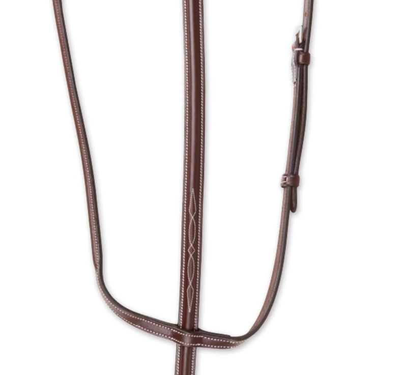 Vespucci Fancy Raised Standing Martingale – Brown Leather
