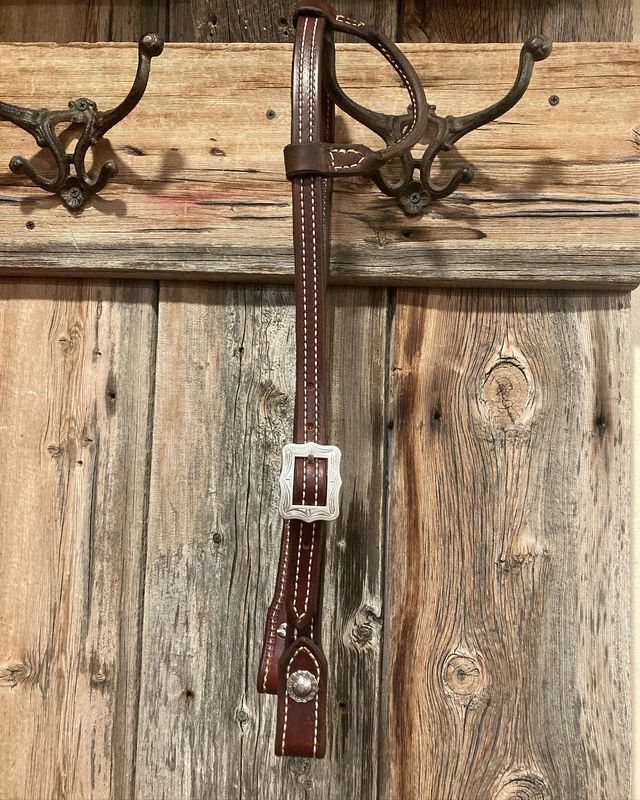 Double stitched, single ear concho headstall