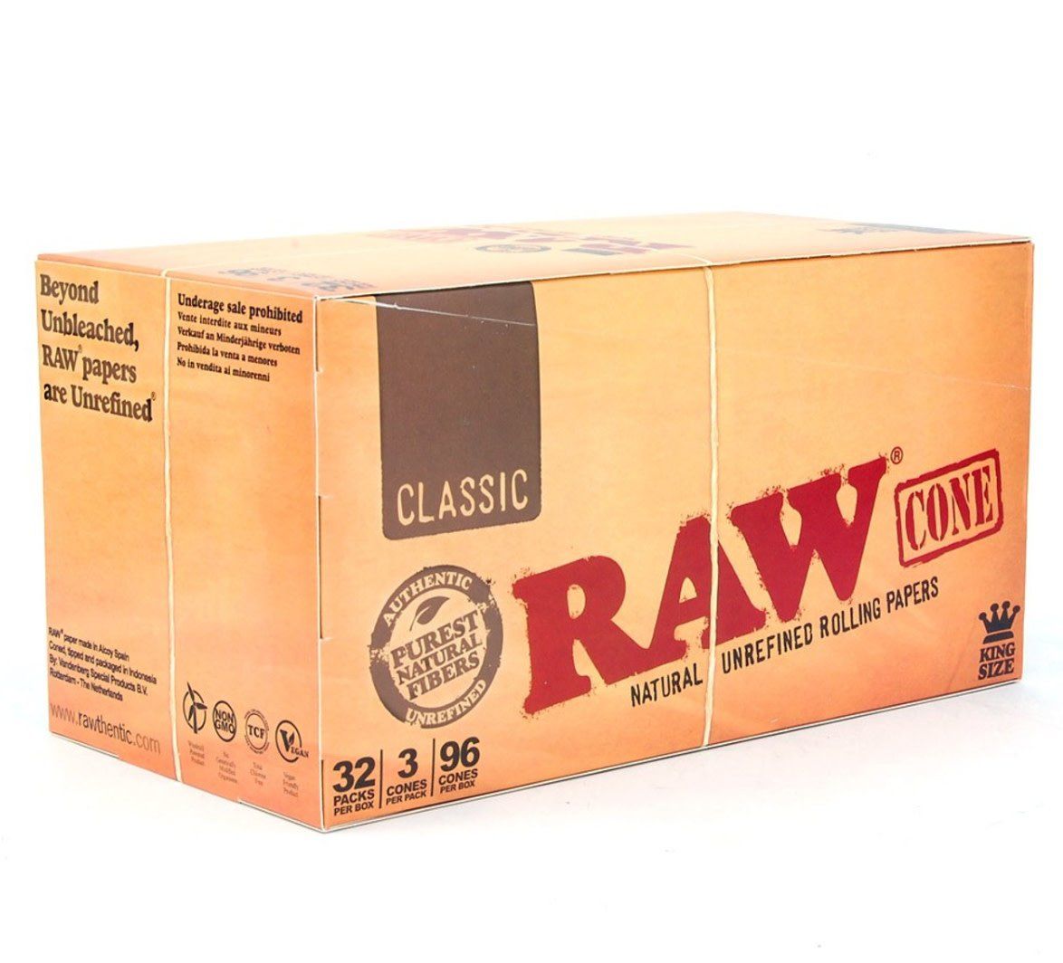 RAW Classic | Pre-Rolled Cones - King Size | 3 Pre-Rolled Cones | single
