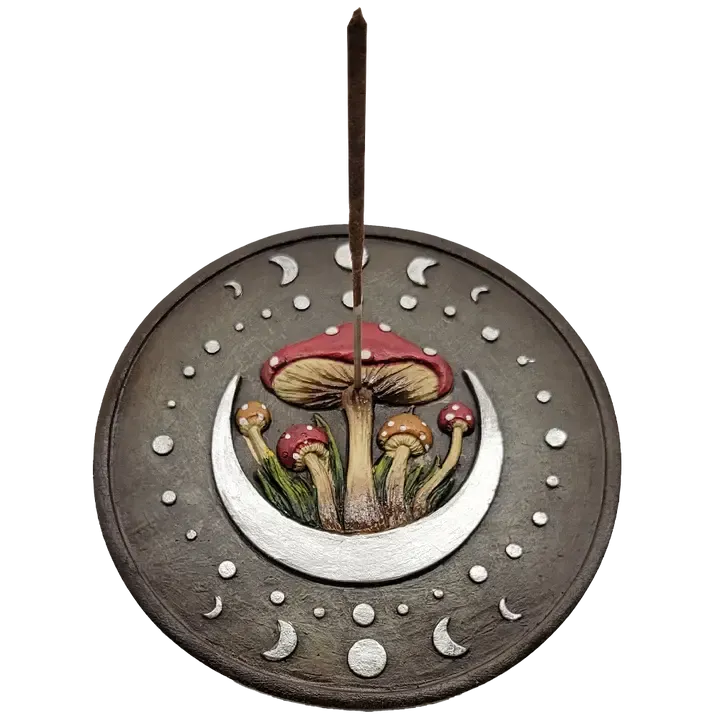 Mushroom with Moons Incense Burner