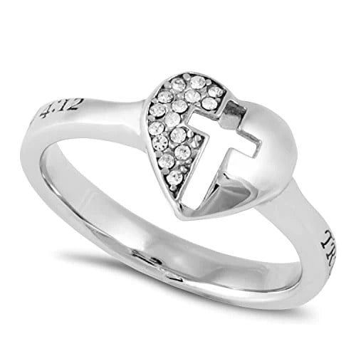 Padlock Heart Ring Size 9